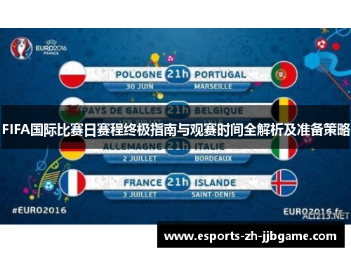 FIFA国际比赛日赛程终极指南与观赛时间全解析及准备策略